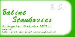 balint stankovics business card